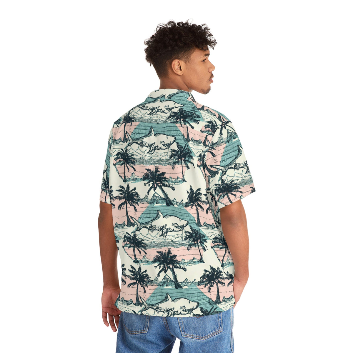 Men's Tropical Print Beach Shirt