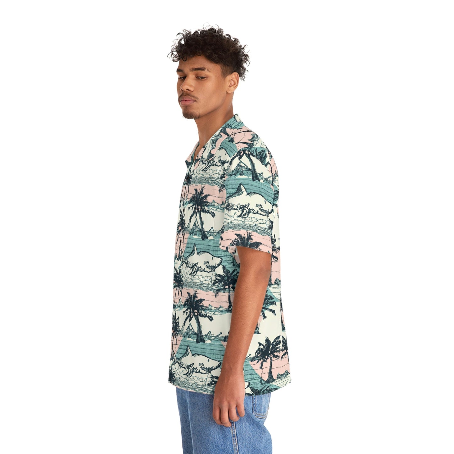 Men's Tropical Print Beach Shirt
